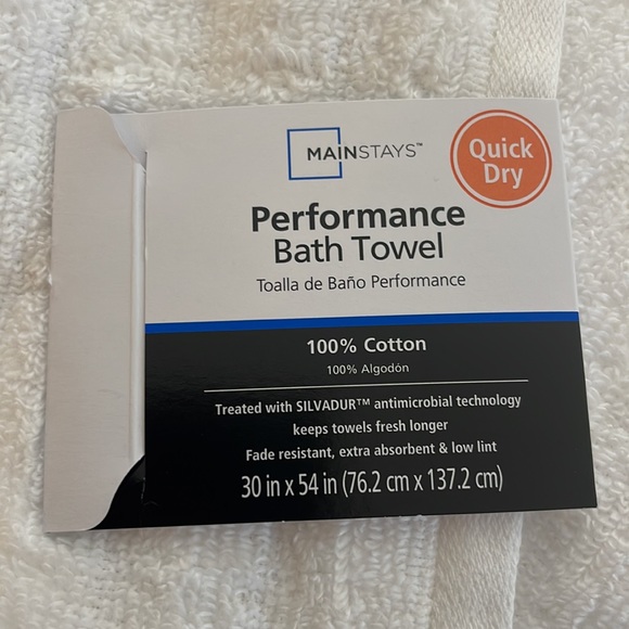 NWT White Dry Faster Performance 100% Cotton Bath Towel - Picture 3 of 6